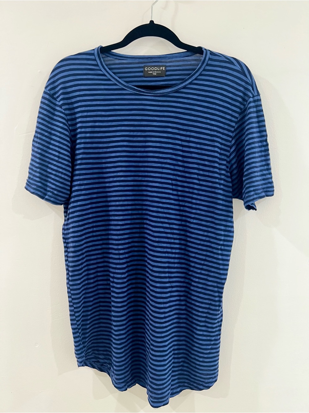 Goodlife Striped T-Shirt Men’s Large Made in USA Cotton Rayon Blend